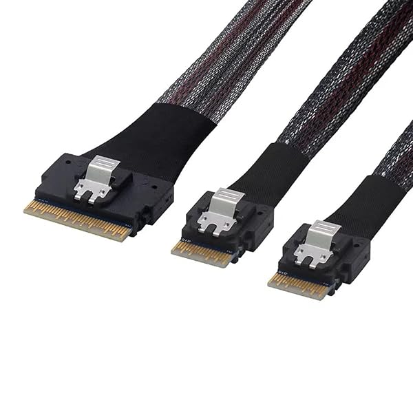 PCI-E ウルトラポート スリムライン SAS スリム 4.0 SFF-8654 8i 74ピン - デュアル SFF-8654 4i 38ピ..