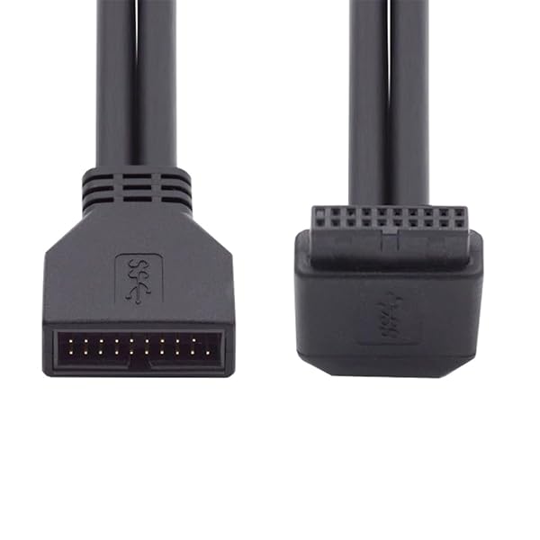 乐天商城 - アップアングル USB 3.0 20ピン 19ピン オス-メス 延長 5Gbps ケーブル 90度 マザーボードメインボード用