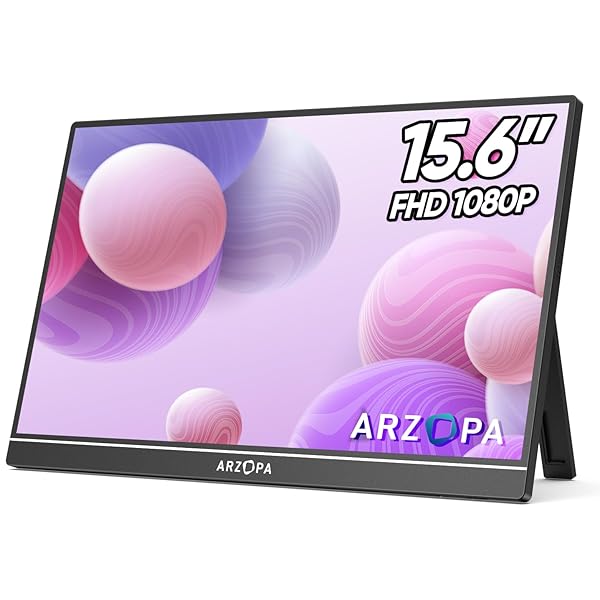 15.6インチ モバイルモニター ポータブルディスプレイ 非光沢IPS液晶パネル 1920x1080FHD 持ち運び 薄型 軽量 USB C/mini HDMI/スピーカー内蔵 スマホ/PC/Mac/ゲーム機など対応