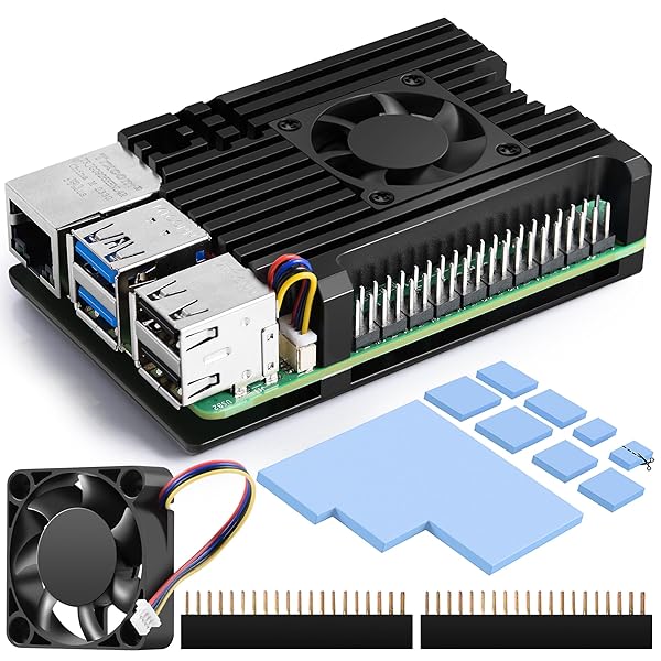 Raspberry Pi 5用 ケース 超薄型アルミニウム合金ケース+ヒートシンク+ 30x30x07 冷却ファン パッシブ冷却 Raspberry Pi5 8gb /4gb (ラズベリーパイ5) 対応 (ラズパイ5本体含みません）