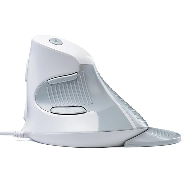 有線エルゴノミクスマウス、静音縦型マウス、取り外し可能リストレスト、4200 DPI、プログラム可能な6つのボタン、手根管、手首、手の疲れに、PC/Mac/ラップトップ用 (M618XU-ホワイトグレー)