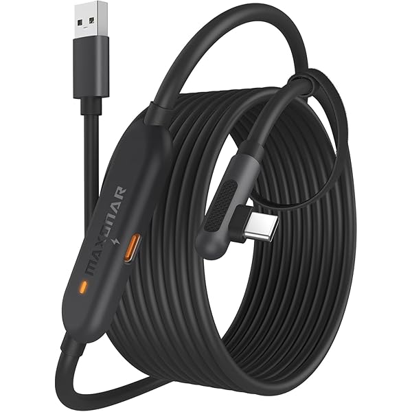 リンクケーブル 6M Meta Quest 3S/Quest 3/Oculus Quest 2/Pico 4と互換性あり ゲームPC・Steam VR用【アップグレード仕様・遊びながら充電】5Gbps高速データ転送・L字型・高耐久 USB-A 3.0