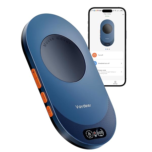 アプリ対応マウスジグラー 検出不能 超薄型 マウスムーバー リモコン＆タイマー機能付き 自動 動かす 物理的 Mouse Jiggler Mover PCラップトップをアクティブに維持/在宅勤務をする/生産性向上用（Blue+Dark Blue）