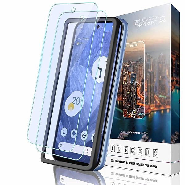 【ブルーライトカット】対応 Google Pixel 8a 専用ブルーライトカット フィルム グーグルピクセル8a 専用ガラスフィルム ガイド枠付き【日本旭硝子素材】硬度9H 気泡ゼロ 高透過率 飛散防止 耐衝撃 指紋防止