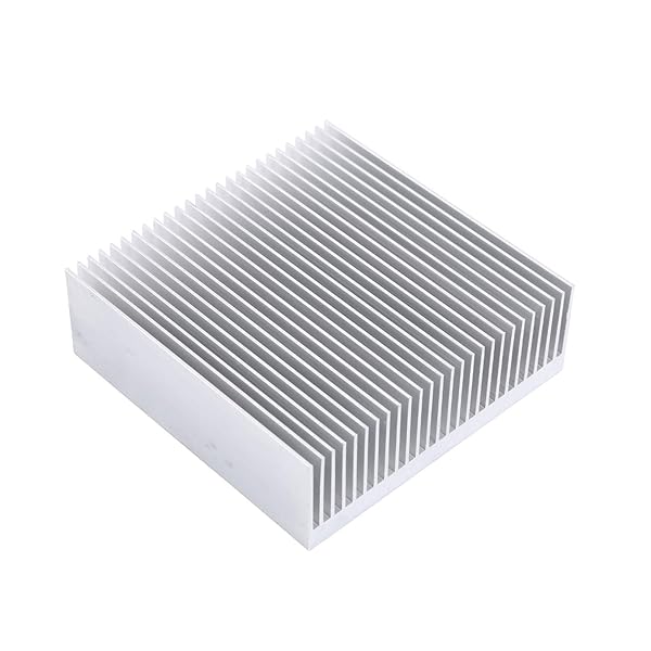 Awxlmv アルミヒートシンク 80 x 80 x 27 mm 正方形 ヒートシンク ラジエーター回路基板 冷却ファン フィン26本 - シルバー