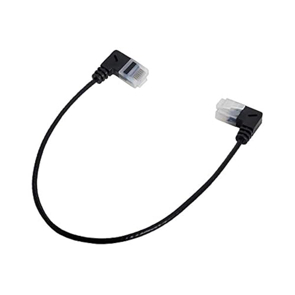 ウルトラスリムCat6イーサネットケーブルRJ45直角UTPネットワークケーブルパッチコード90度Cat6aLanケーブルラップトップルーターTVボックス用25cm