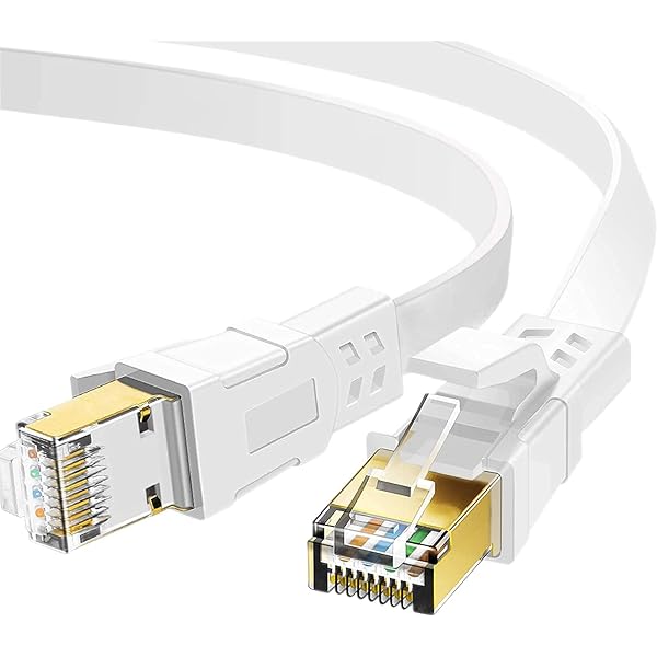 LANケーブル 20m Cat7 ホワイト、イーサネットケーブル ウルトラフラットケーブル 高速 STP 爪折れ防止 RJ45コネクタ ギガビット10Gbps/600MHz 金メッキコネクタ(20M)