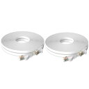 フラットケーブル LANケーブル 10m UTP Cat6 ストレート 10m*2本 ホワイト「1つパッケージ2本が含まれています」