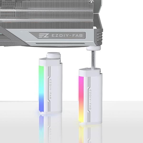 GPUサポート 汎用ビデオカードホルダー グラボ ステー ホワイト ARGB 5V 3PIN対応 AURA Sync対応 グラボ 支え グラボ 支え棒 GPUブレースサポート 高さ調整可能 GPUたるみ防止 GPU支える vgaサポート gpu ステ