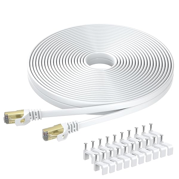 LANケーブル 6M Cat8 フラットケーブル 40Gbps 2000MHz RJ45 コネクタ付き ギガビット 高速 イーサネットケーブル 金メッキ 爪折れ防止 カテゴリー8 家庭用 業務用 アクセスポイント等に適用います ランケーブル(ホワイト