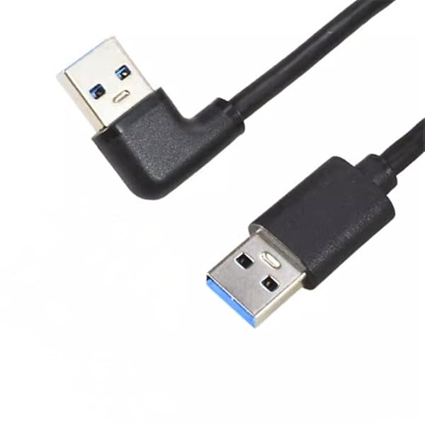 USB3.0上下左右90°方向変換ケーブルUSB 3.0 ケーブル タイプA-タイプA オス-オス メッキコネクタ搭載 高耐久性 USBケーブル 両端 オス 0.15m0.3m0.5m1m1.5m2m モデム対応 (右L, 0.15M)