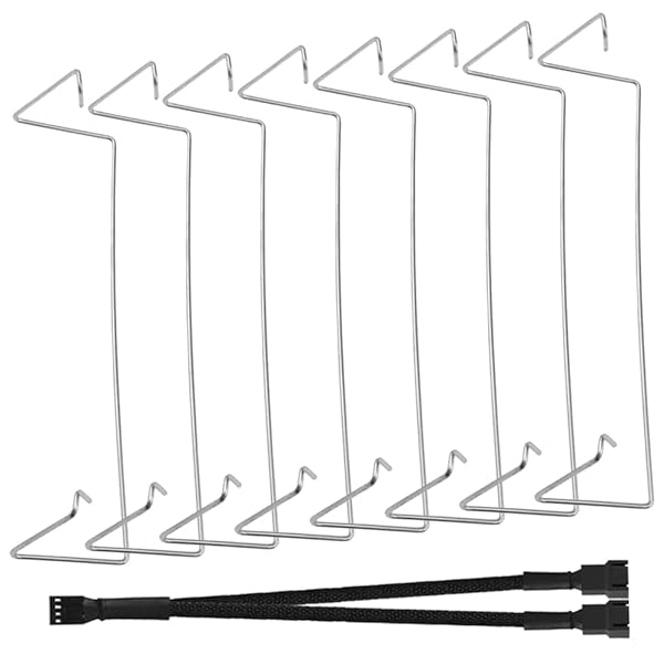 CPUヒートシンクファンバックル、PWMスプリッタ（8パック）付きコンピュータメインボードファンヒートシンク用9cmワイヤーバックル上部フックタイプ固定クリップブラケット