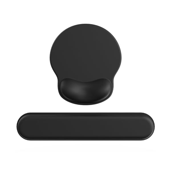 マウスパッド リストレスト 一体型マウスパッド 手首サポート 人間工学に基づいた (ブラックセット)