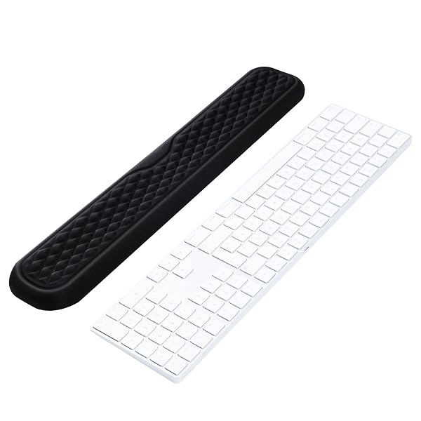リストレスト キーボード 手首置き パームレスト 低反発 クッション 人間工学デザイン コンピュータ/タイピング/オフィス/仕事/家庭/ゲーム用（ブラック 44cm）