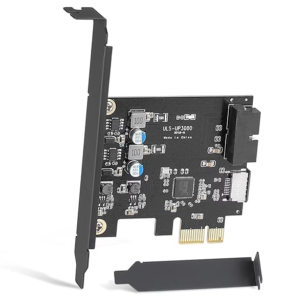 PCIe x1 から 19 ピン USB 3.0 ヘッダーおよびタイプ E (A キー) カード、USB フロント パネル アダプター、1 つのフロント パネル 用 5Gpbs (UP3000)