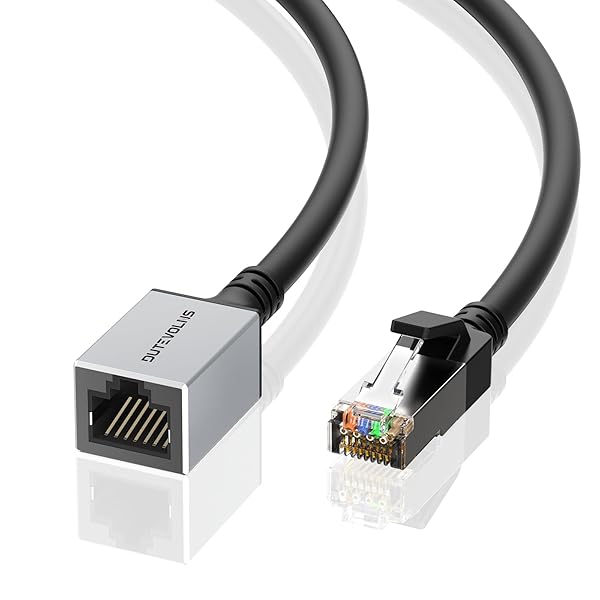 Cat 6 イーサネット延長ケーブル 5m ネットワークオス-メスコネクタコード RJ45延長ケーブル ギガビットLANコード MC、PC、ルーター、モデム用