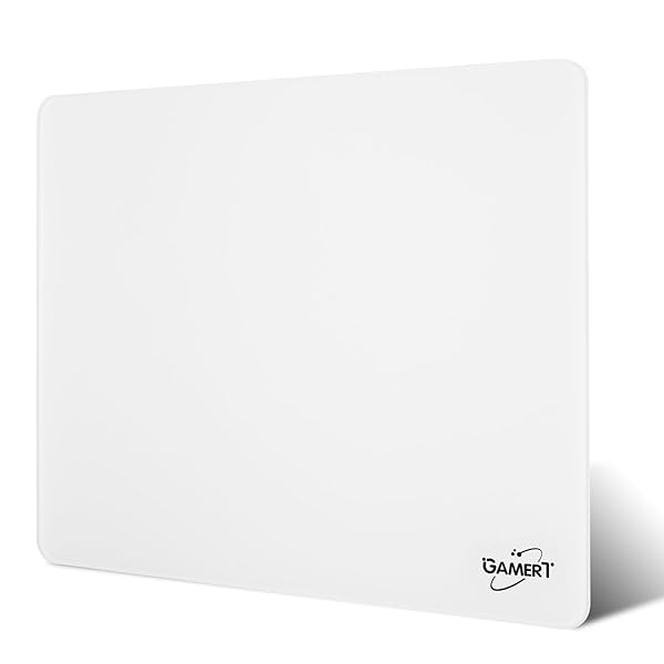 グラスゲーミングマウスパッド 滑らかで精度 洗いやすい 耐摩耗性に 強化ガラス eスポーツとオフィスに最適 プロゲーマーとゲーミング愛好者必携 (ホワイト, 320mm*360mm)