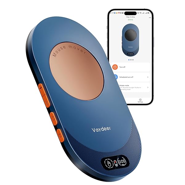 アプリ対応マウスジグラー 検出不能 超薄型 マウスムーバー リモコン＆タイマー機能付き 自動 動かす 物理的 Mouse Jiggler Mover PCラップトップをアクティブに維持/在宅勤務をする/生産性向上用（Blue+Orange）