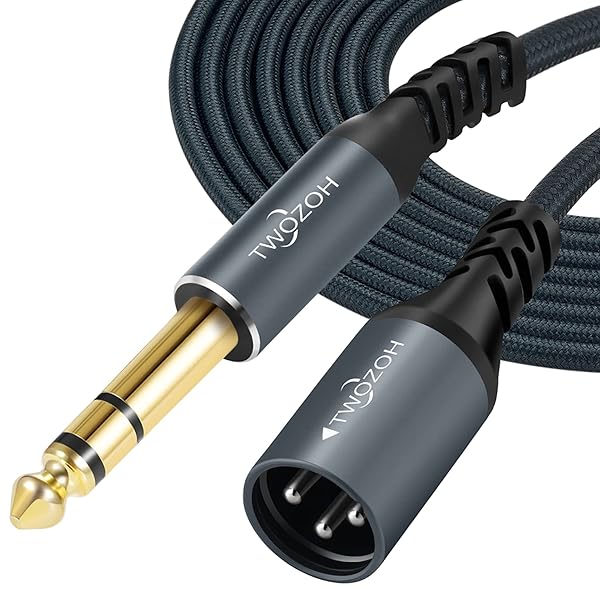 ジャック 6.35mm - XLR オス 3ピン オーディオ ケーブル 10M, 編組XLRオス - 1/4 TRS ステレオギターケーブル (Profesional/Hifi)