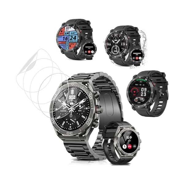 【4枚セット】For スマートウォッチ 1.52 インチ 保護 フィルム （1.52 インチディスプレイ) 気泡防止 極薄 撥水撥油 飛散防止 高透過率 反射低減 耐指紋 指紋防止高感度 24時間自動修復技術 装着簡単 スマートウォッチ 1.52イン