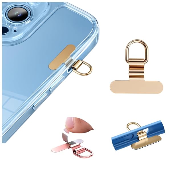 スマホ ストラップホルダー 【革新版・マナーモードボタンに対応・超ミニタイプ】ステンレス製タグパッ..