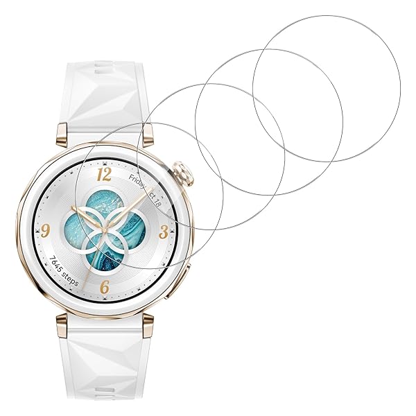 【4枚セット】For HUAWEI WATCH GT5 PRO 42mm フィルム 強化ガラス HUAWEI スマートウォッチ GT5 PRO 42mm 用 保護フィルム 硬度9H 衝撃吸収 高透過率 指紋防止 防水 自動吸着 気泡防止