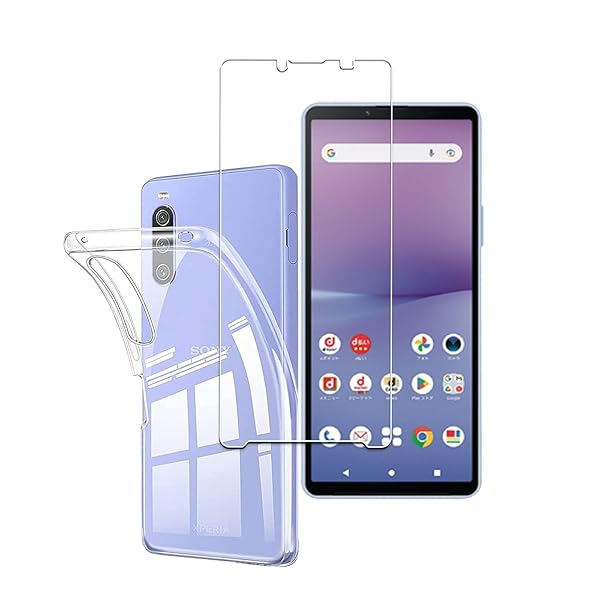 Xperia 10 V フィルム+ Xperia 10 V ケース【1枚ガラスフィルム+ 1枚ケース 】【日本旭硝子製】エクスペリア 10 V 保護フィルム 耐指紋 撥油性 反射低減 飛散防止処理 SO-52D SOG11 A302SO XQ-DC4