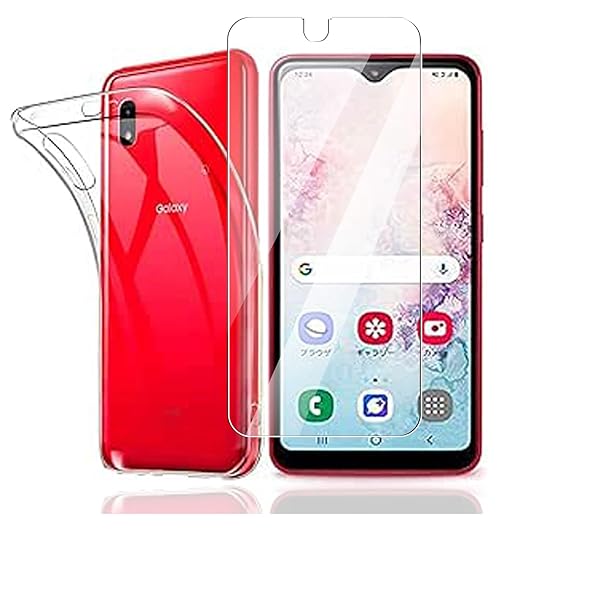 対応 Galaxy A20 ケース Galaxy A20 ガラスフイルム 【1枚ガラスフィルム+ 1枚ケース】SC-02M SCV46 保護フィルム 採用日本旭硝子素材 高透過率 気泡ゼロ 指紋防止 飛散防止 吸収 貼り付け簡単 柔軟 TPU 全透明