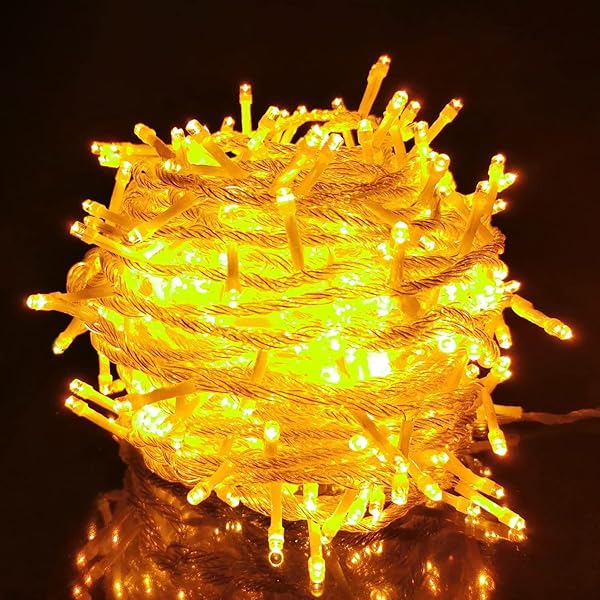 LEDイルミネーションライト 30m 500球 8パターン クリスマス飾り 部屋 LED電飾 パーティー・イベント装飾 ハロウィン飾りライト 記憶機能付き 屋外 防水 複数接続可能 クリスマス イルミネーション ツリーライト 黄色