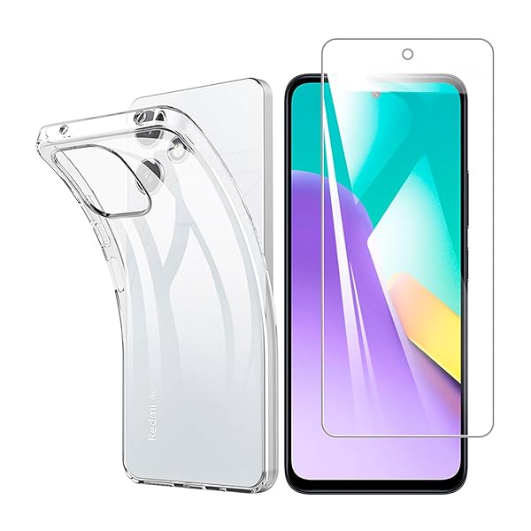 ��1�祬�饹�ե����+1��TPU ���ꥳ�� ��������For Redmi 12 5G XIG03 �ѤΥ��饹�ե���� For Redmi 12 5G �ե���� ��...