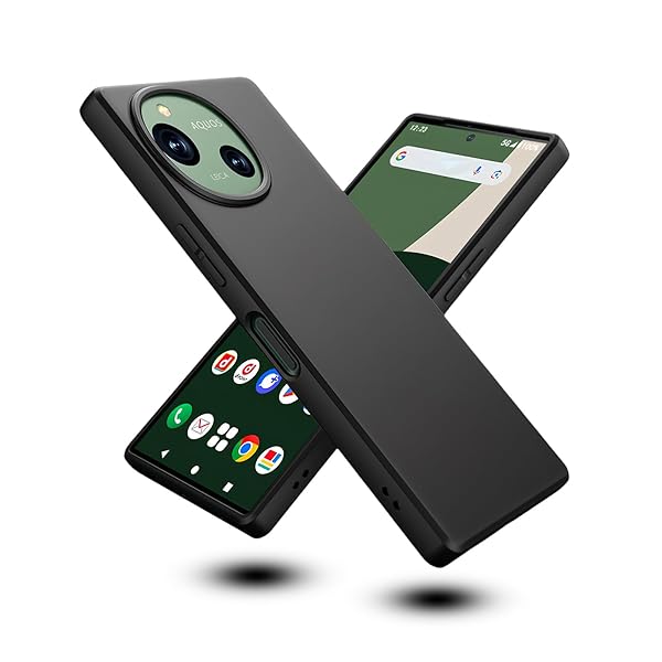 AQUOS R9 (SH-51E) ケース ブラック AQUOS R9 用の保護ケース TPU [傷防止 軽量 柔軟 薄型 耐衝撃 携帯便利] 全面保護 SH-51E SH-M28 スマホ ケース (マットブラック)