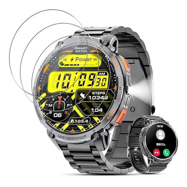 【3枚セット】For スマートウォッチ 1.85インチ 保護フィルム 大画面 保護ガラス 1.85インチ 対応 フィルム 9H硬度 高透過率 高感度タッチ 指紋防止 衝撃吸収