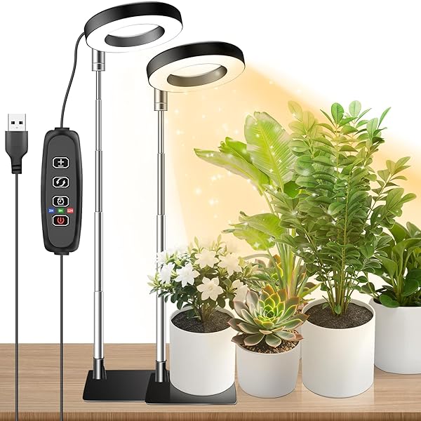 植物育成ライト 観葉植物 ライト 室内栽培ライト 定時機能（3H / 9H / 12H）調光 高さ調 ...