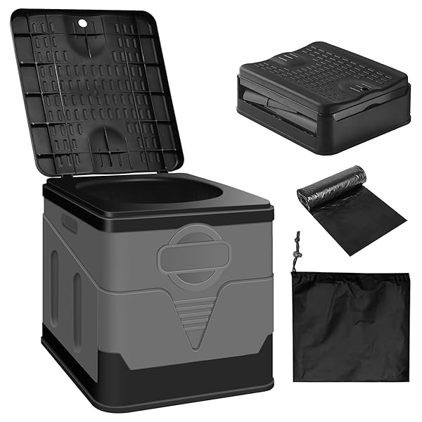 簡易トイレ 折りたたみ 33×29×30cm 処理袋12枚付き ポータブルトイレ 携帯トイレ 非常トイレ 防災トイレ 仮設トイレ トイレ 便器 非常用 災害用 防災 防災グッズ アウトドア キャンプ 旅行 停電 多機能 清潔保つ 持ち運び便利 高い耐