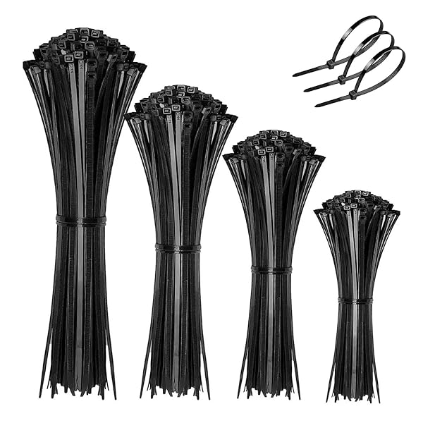 結束バンド 200本入（4サイズ）ナイロン結束バンド 耐候性 耐熱性 ケーブル固定 配線管理 プレミアムプラスチックケーブルワイヤータイ ネクタイジップ 屋内 屋外用 強力ケーブル固定 セルフロック電線 ナイロン製 園芸 バイク ケーブル整理収納など