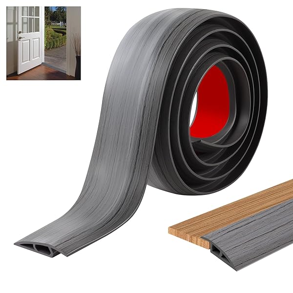 200cm×7cm エッジストリップ、見切り材、PVC 敷居トランジション、台所、浴室の床の転移またはトリムのための傷及び耐久力のある(ダークグレーの木目)