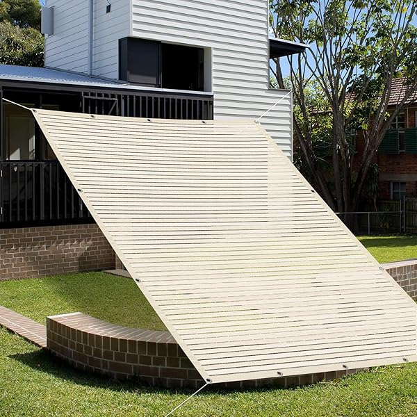 日除け シェード屋外 1.8x1.8m アイボリー透かし編み サンシェード オーニグ ひよけシェード ベランダ日除け 廊下用・バルコニー用 ベランダサンシェード 断熱効果