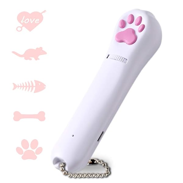 猫おもちゃ 猫じゃらし 猫遊び用品 LED USB充電式パターンライト ストレス解消 運動不足解消 ネコ おもちゃ 猫チェイサーのためのアイデアギフトトレーニングツール (レッドライト)