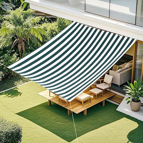 (クールタイム) （200×300cm） 日除け シェード オーニング 撥水 グリーンホワイト