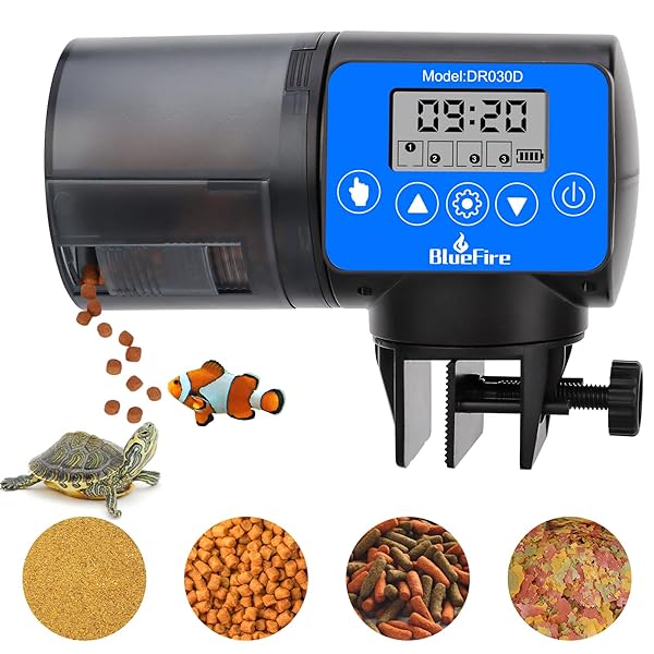 魚自動給餌器 餌やり器 オートフィーダー 熱帯魚 金魚 水族水槽用 多段階&多回転数 自動餌やり機 配給量調節可能 静音 留守中の餌やり