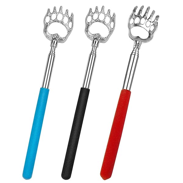 孫の手 まごの手 2枚入り 伸縮自在 背中掻きブラシ 携帯にも便利 ステンレス製 かゆいところに手が届く （3色）