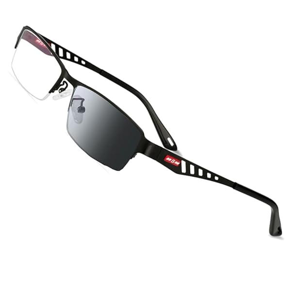 調光 変色 老眼鏡 有害光線対応可 釣り 遠足 (Black, 2.5)