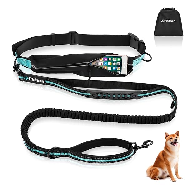 犬用リード ウエストパック付きハンズフリー 124-180cm伸縮リード ランニング トレーニング 耐荷重50kg 反射光 耐衝撃 耐久性 ドッグリード 両手解放 ウエストバッグ付き