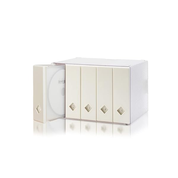 【五枚セット】DVD・CD収納ボックス 120枚収納可能 大容量 ブルーレイ DVD・CD収納ケース 持ち運び便利 無地 かわいい インテリア プレセント 旅行 出張 ホワイト