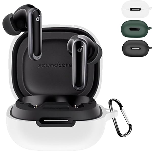 Anker Soundcore P40iケース 対応 アンカー p40液状シリコン p40i ケース キズ防止 耐衝撃 装着充電可能 防水 防塵 紛失防止 カラビナ付きsoundcore p40i ケース（ホワイト）