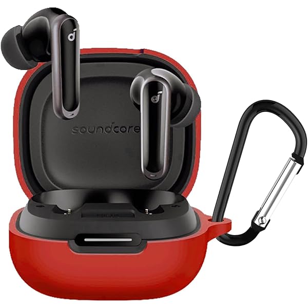 Anker Soundcore P40iケース 対応 アンカー p40液状シリコン p40i ケース キズ防止 耐衝撃 装着充電可能 防水 防塵 紛失防止 カラビナ付きsoundcore p40i ケース(レッド)