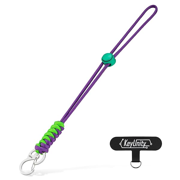 KC01ハンドストラップ 携帯ストラップ 手首 ステンレス製カラビナクリップ 550パラコード付き 手かけ吊り下げ式 調整可能な長さ スマホ、デジカメ携帯 日常使用 (SL1)