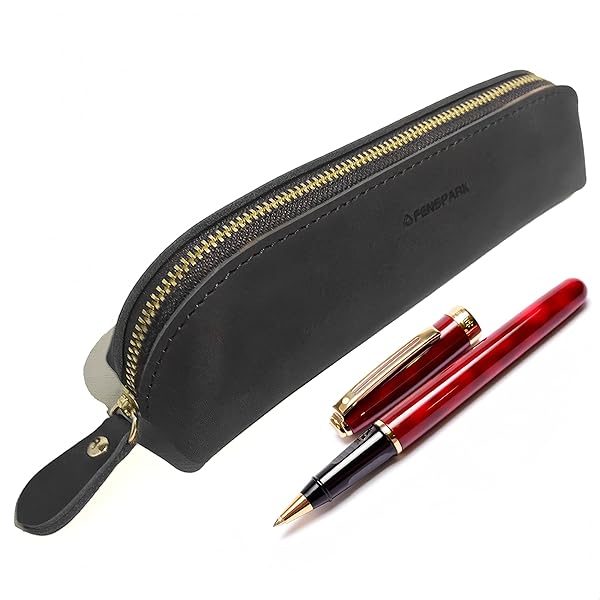 ペンケース 筆箱 革 大容量 スリム レザー 大人/中学生/高校生 筆入れ 本革 手作り シンプル おしゃれ シンプル かわいい 軽量 ビジネス メンズ レディ...