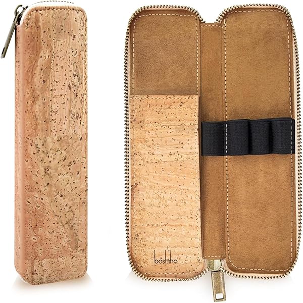ペンケース スリム 筆箱 化粧ポーチ 小さい コルク製 ファスナー オフィスカジュアル 大人 ビジネス おしゃれ ペンポーチ 散歩/通勤/学校用/旅行 レディー...