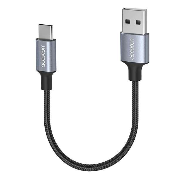USB C ケーブル 10cm 短い 0.1m 1本 タイプC 10センチ 最大3A 急速充電 高速データ転送 USB-A to USB-C 高耐久ナイロン編み Type C 機器に対応